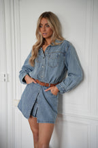 Marguerite Denim Dress - Blue