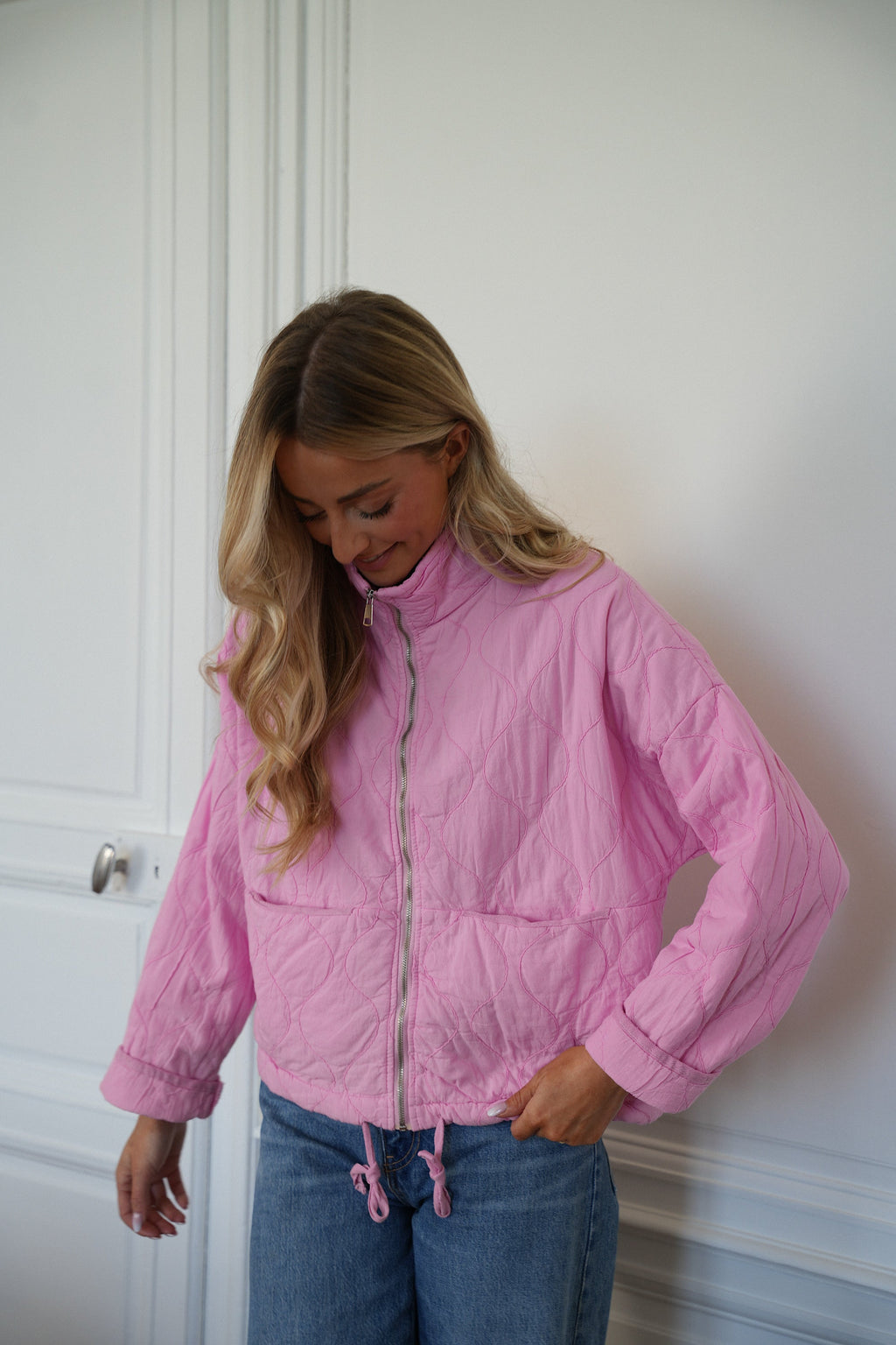 Tressia Zipped Jacket - Pink