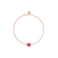 Armband Cœur - 9K roséguld & syntetisk rubin