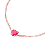 Armband Cœur - 9K roséguld & syntetisk rubin