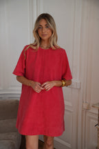 Robe En Jean Zaho - Rouge