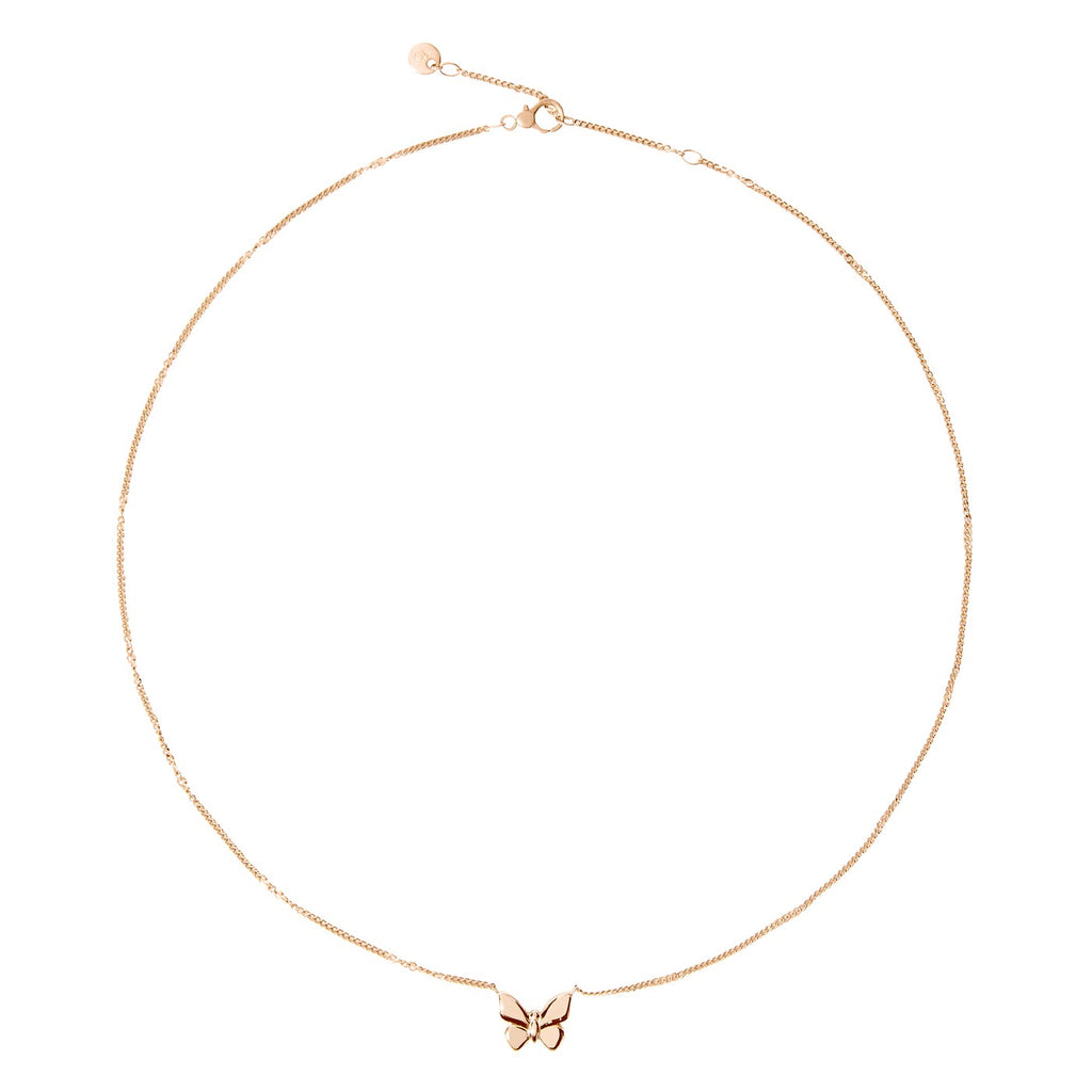 Halskette Schmetterling - 9 Karat Roségold