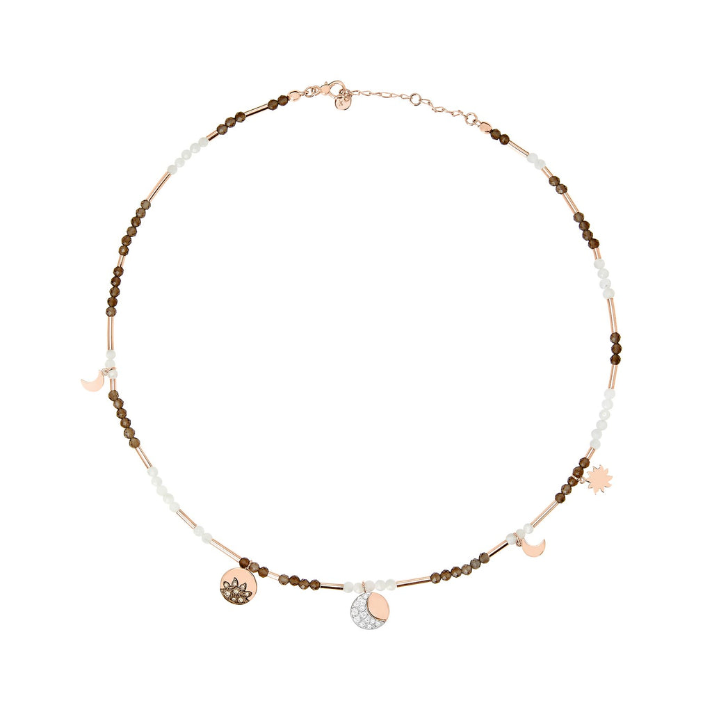 Collier Moon & Sun - Or Rose 9K & Diamants