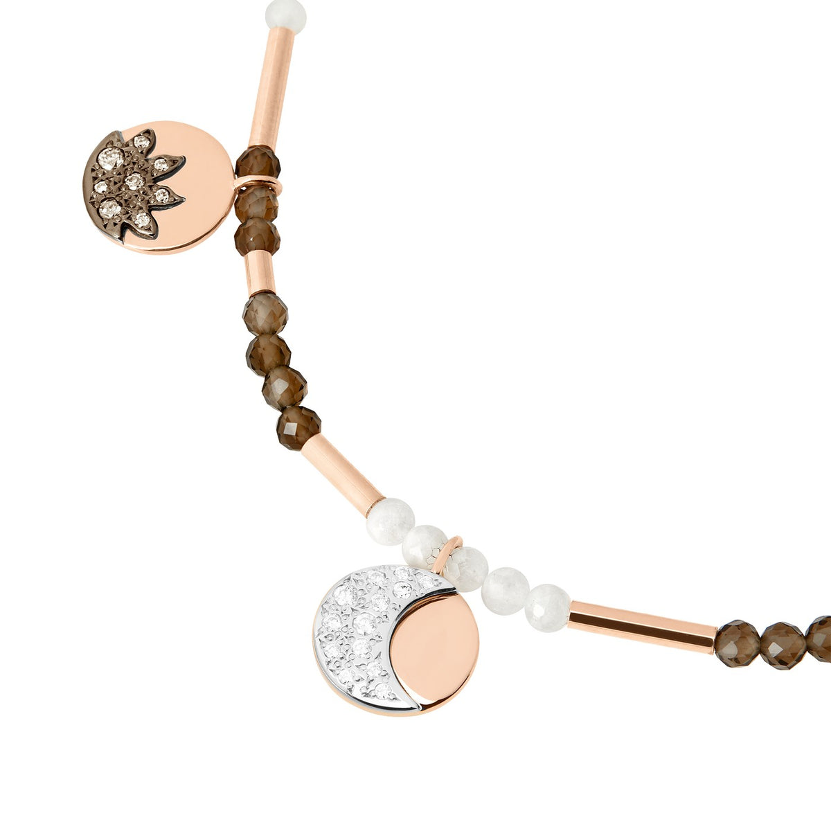 Collier Moon & Sun - Or Rose 9K & Diamants