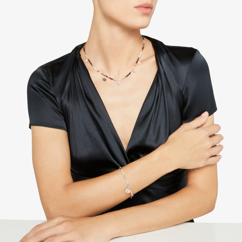 Collier Moon & Sun - Or Rose 9K & Diamants