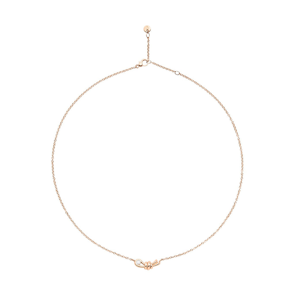 Halsband Nodo - 9K Roséguld & Vit diamant