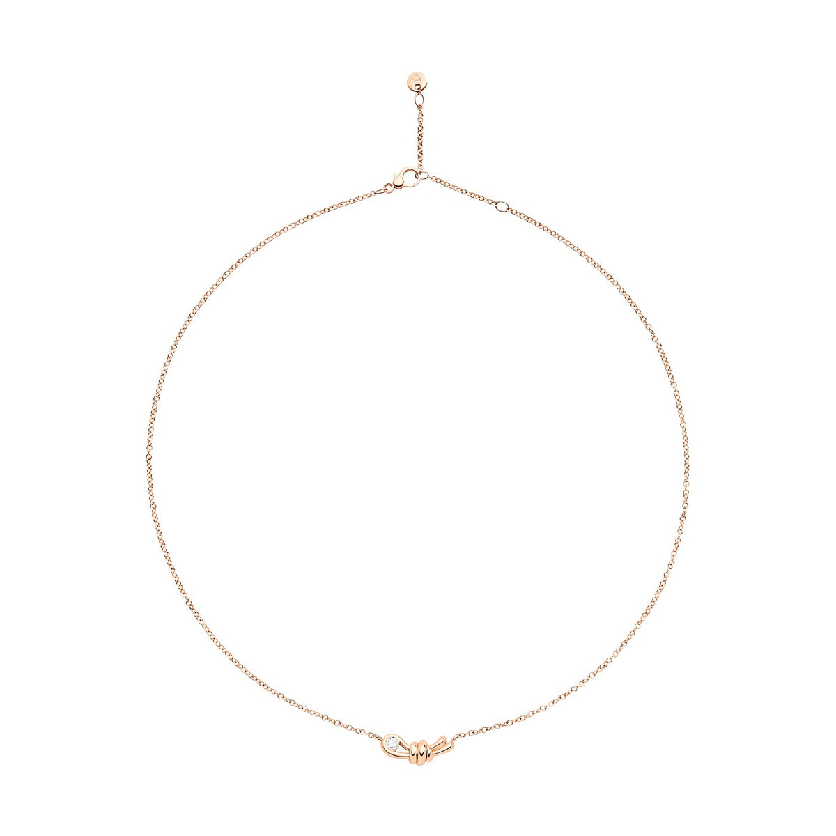 Halsband Nodo - 9K Roséguld & Vit diamant