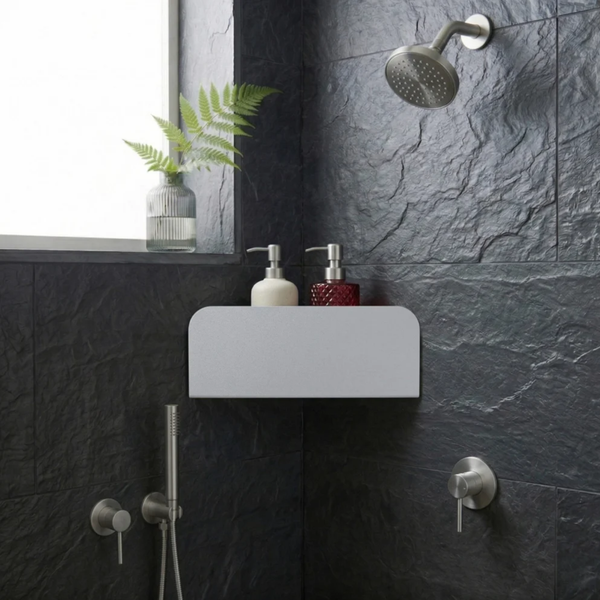 L'Apaisant - Étagère D'Angle De Douche - Acier - Gris Métallisé