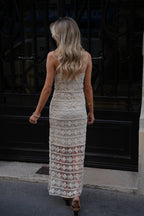 Vestido Crochet Mélissa - Beige