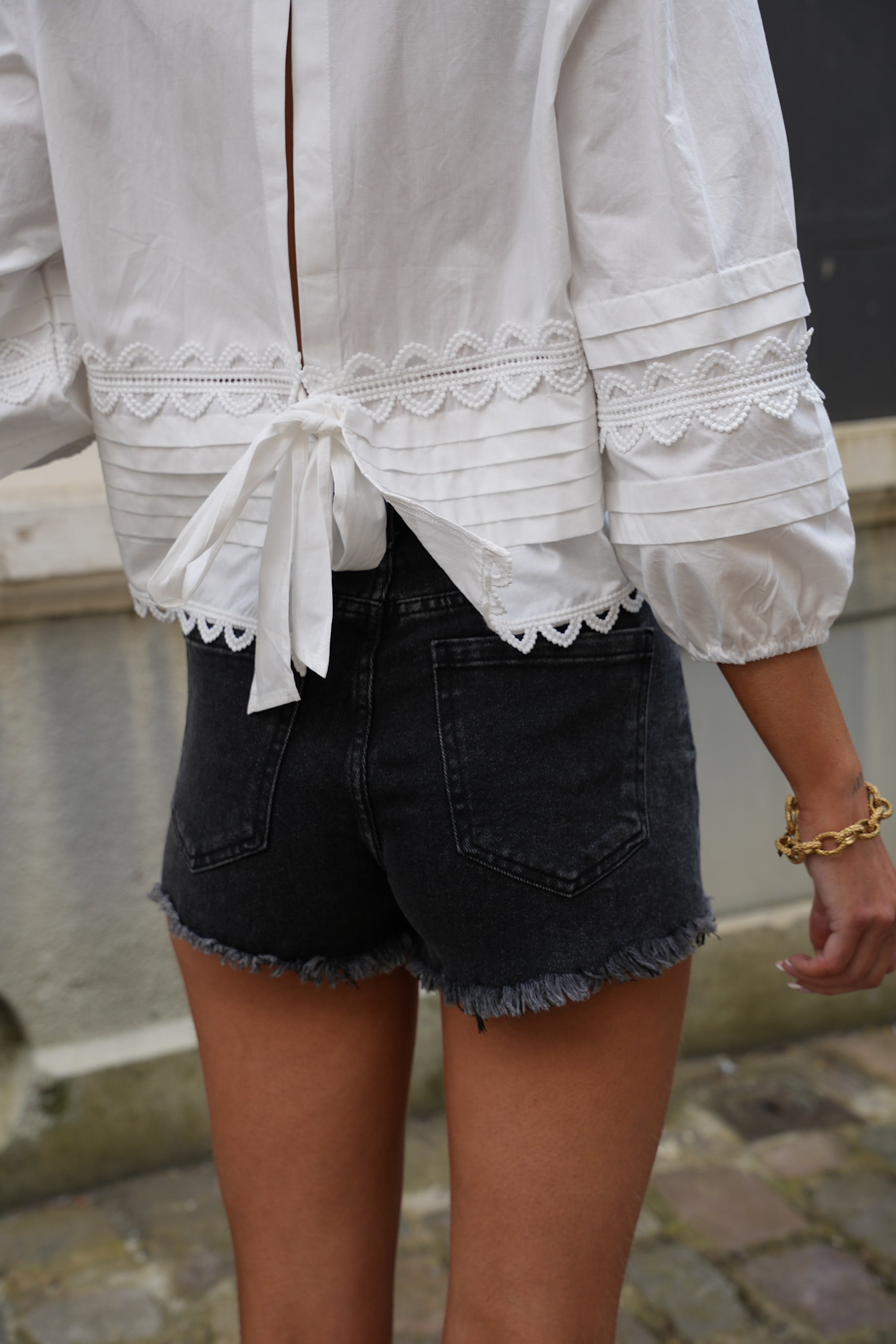 Irina Denim Shorts - Black