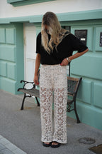 Pantalones Rosie de crochet - Beige
