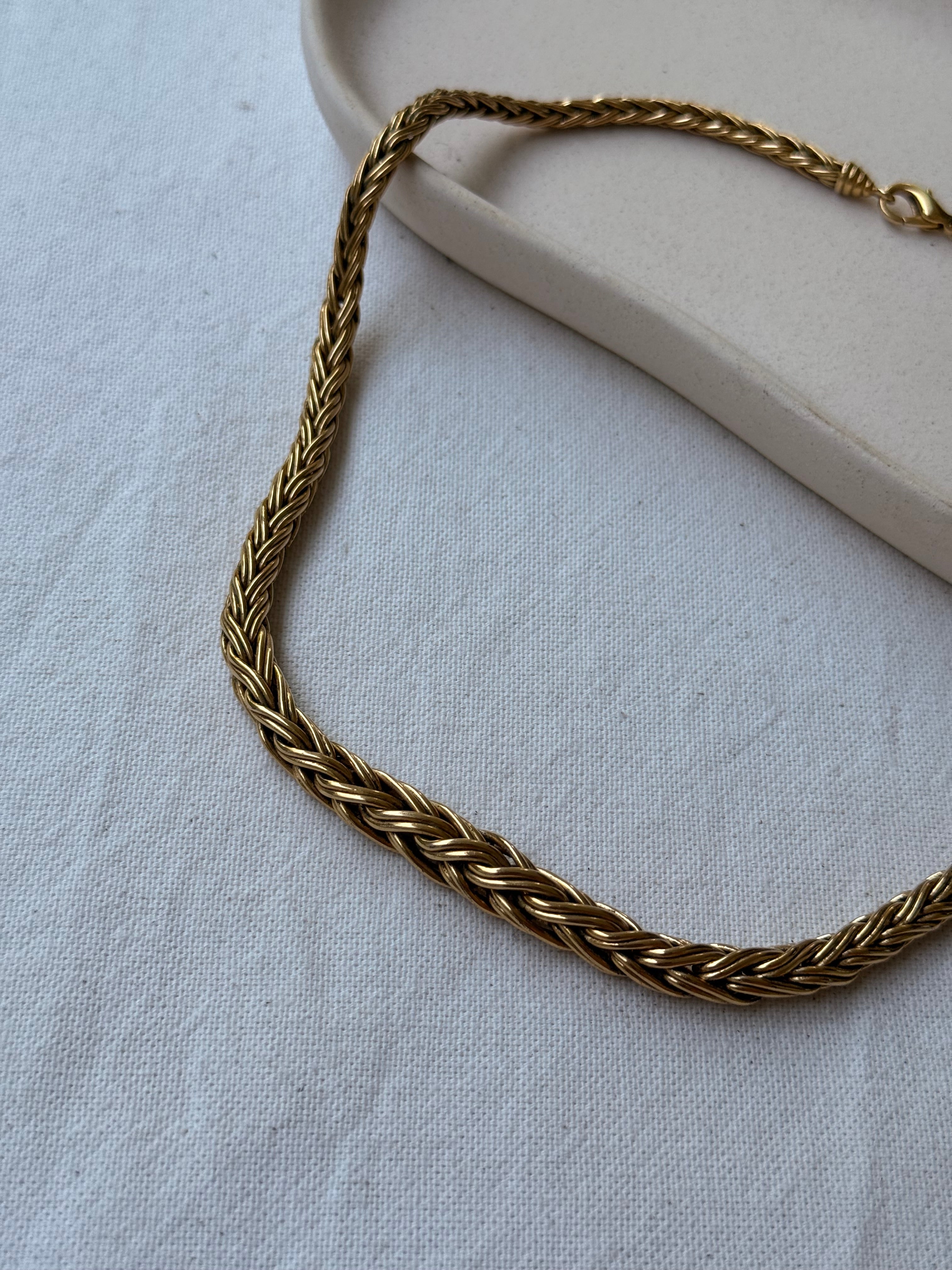 Collar Dorado Vintage - Malla De Palmera