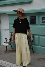 Chelsea Wide Leg Pants - Yellow