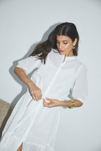 Clemence Dress In Embroidered Cotton X Donatelle Godart