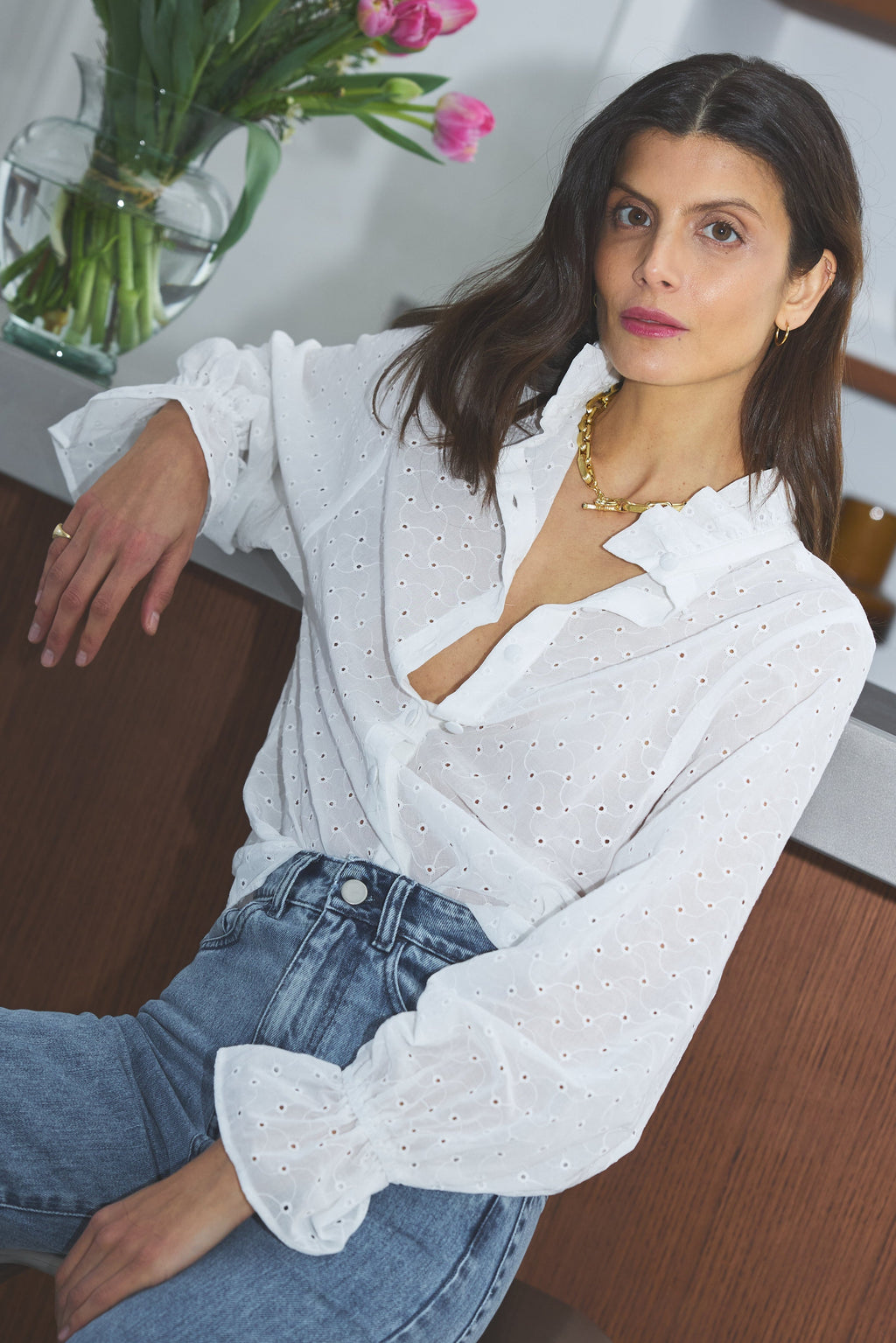 Josepha Embroidered Cotton Blouse X Donatelle Godart