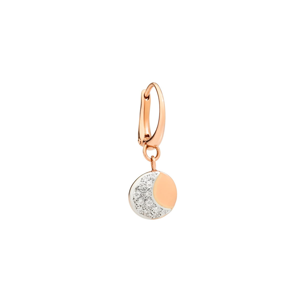 Måne Örhänge - 9K Roséguld & Diamanter