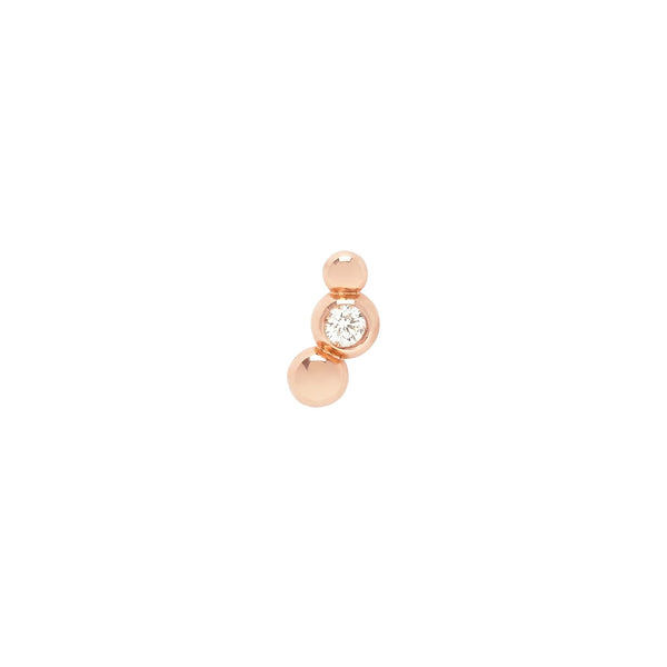 Örhänge Stift Bollicine - 9K Roséguld & Diamant
