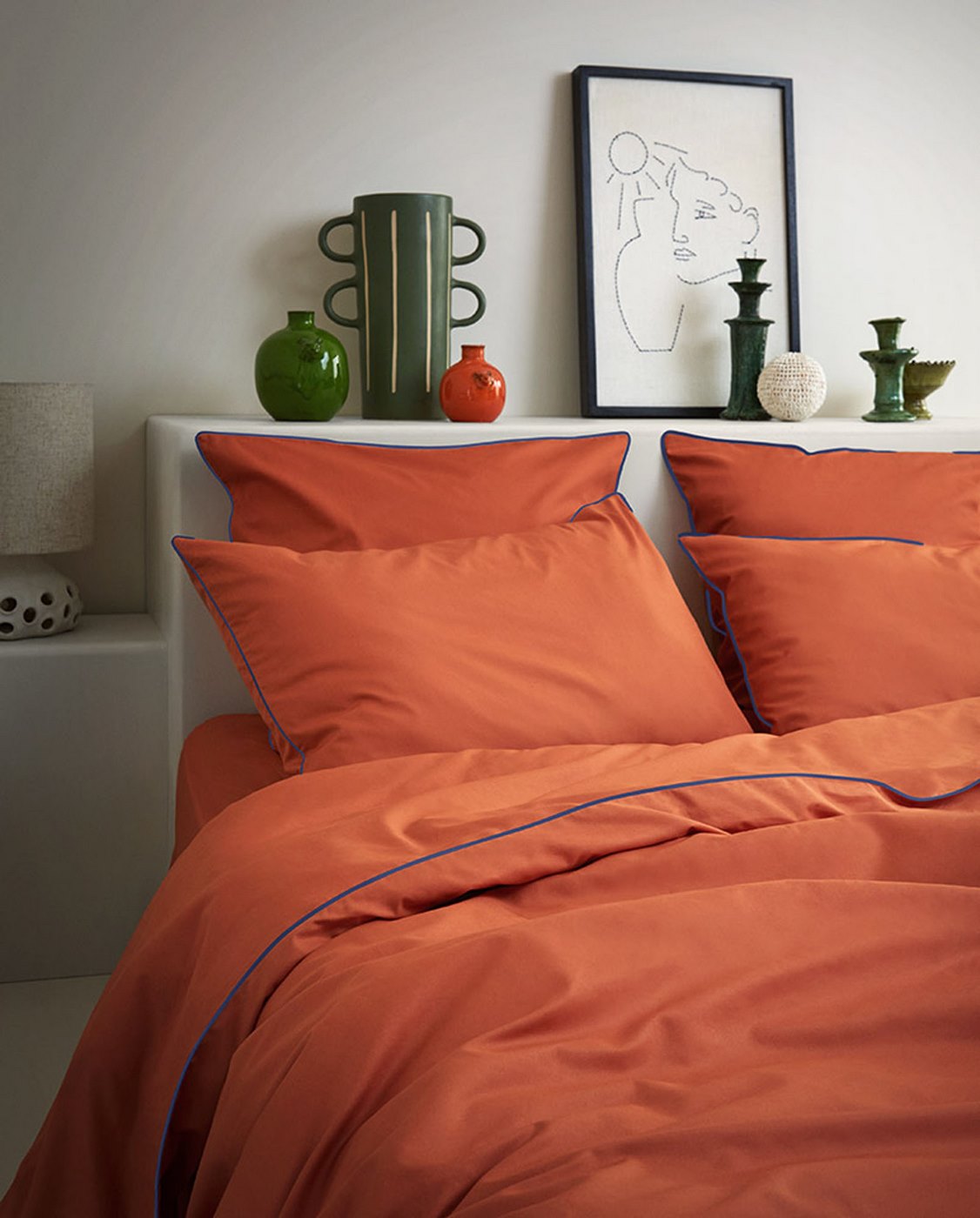 Drap Housse - Percale De Coton - Terracotta