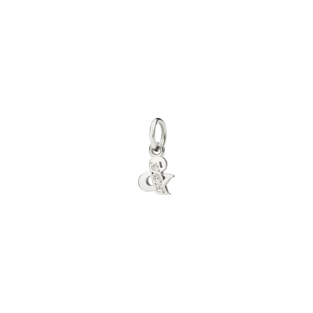 Charm Letter - 18K Witgoud & Witte diamanten - Klein