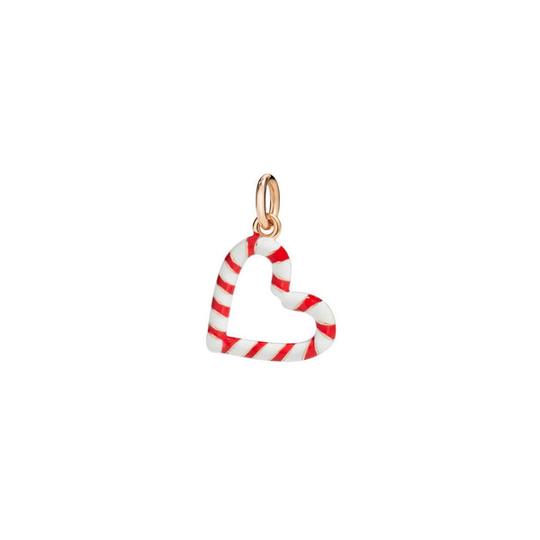 Candy Hjerte charm - 9K rosaguld & emalje