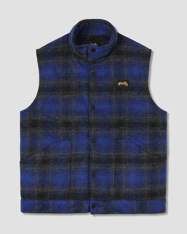 Chaleco Down Plaid - Navy