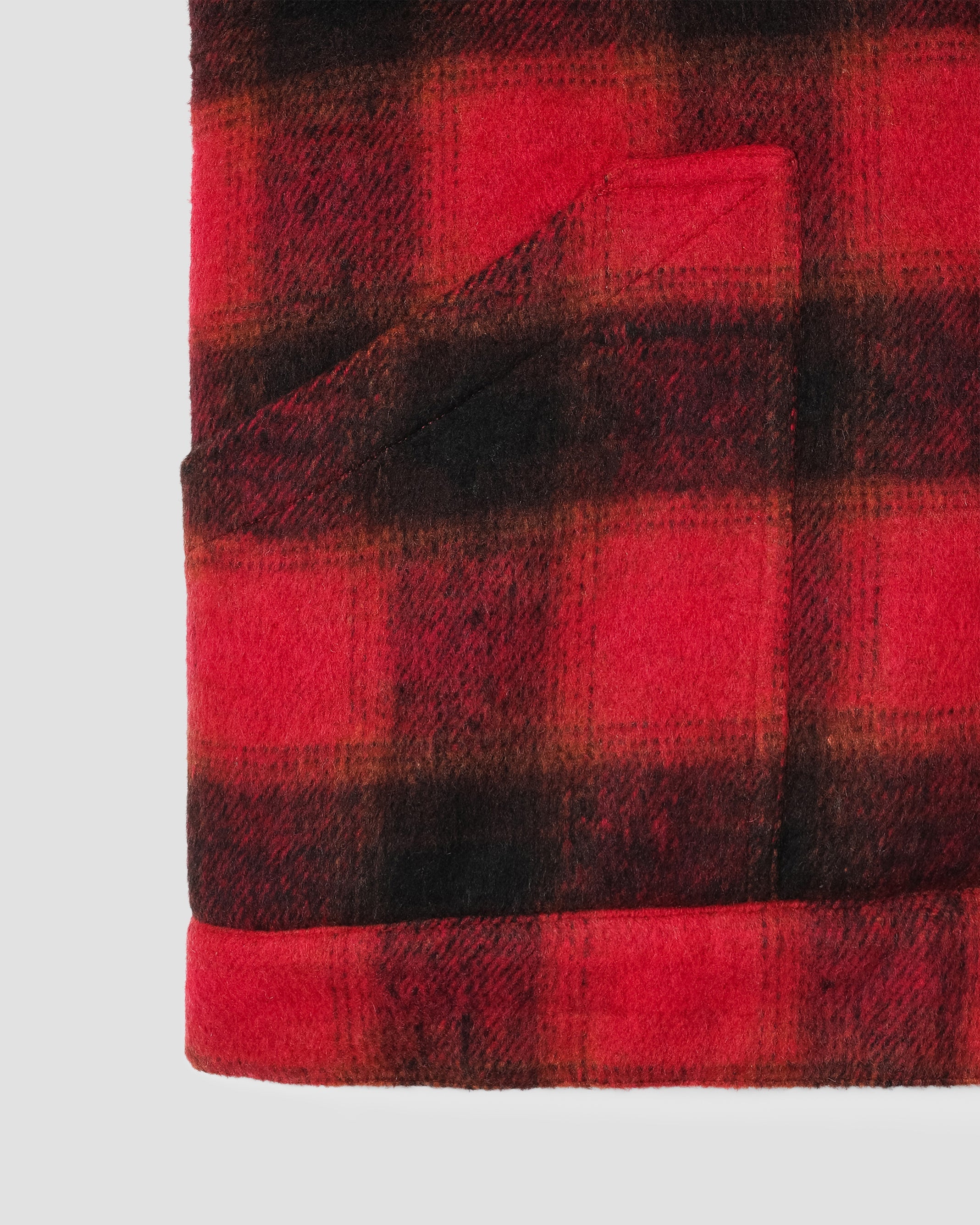 Down Plaid Gilet - Red