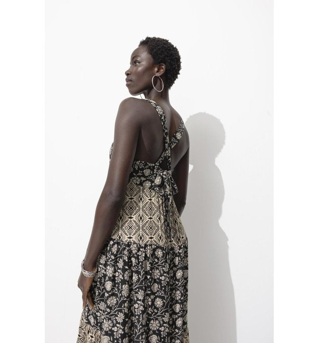 Vestido halter estampado para mujer - Estampado negro