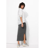 Falda de punto ecodiseñada - Gris oscuro liso