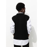 Women's Sleeveless Cardigan - Plain Dark Black