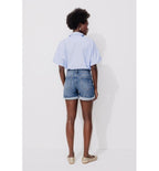 Pantalones cortos de mezclilla para mujer - Vaqueros lisos y oscuros