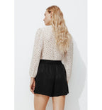 Eco-designed High Waisted Shorts - Plain Dark Black