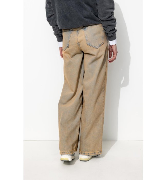 Wide Dyed Washed Jeans - Plain Light Jeans
