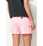 Women's Embroidered Striped Shorts - Pink Stripe