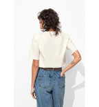 Camiseta con hombreras para mujer - Un solo color Natural Claro