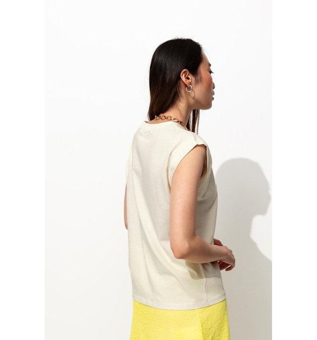 Camiseta con parches Mujer Natural Uni Claro