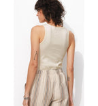 Ribbed Jersey Tank Top - Plain Light Natural