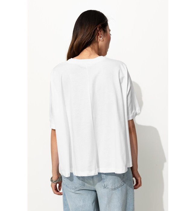 Women's Plain Flared T-shirt - Natural Plain Light