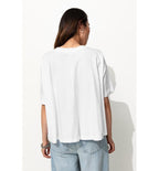 Women's Plain Flared T-shirt - Natural Plain Light