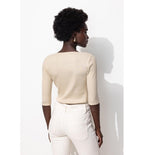 Women's Square Neck T-shirt - Plain Light Natural