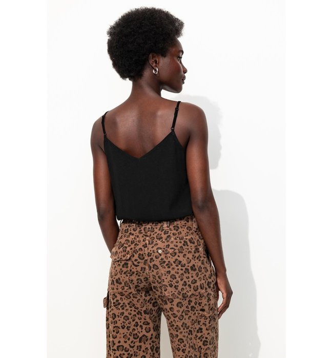 Top de mujer con tirantes finos - Uni Dark Black