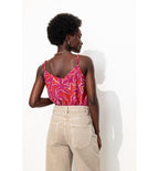 Mujer Top con tirantes finos Estampado Rojo