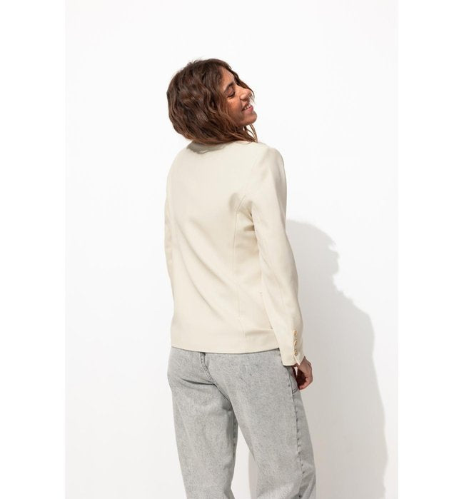 Mujer Chaqueta de traje, Un Color, Claro, Naturaleza