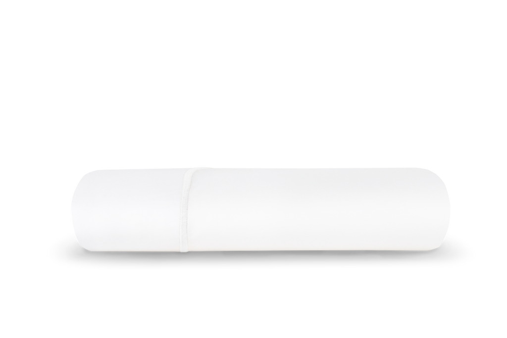 Bovenlaken percale katoen - Afwerking met bies - Wit met witte festonsteek
