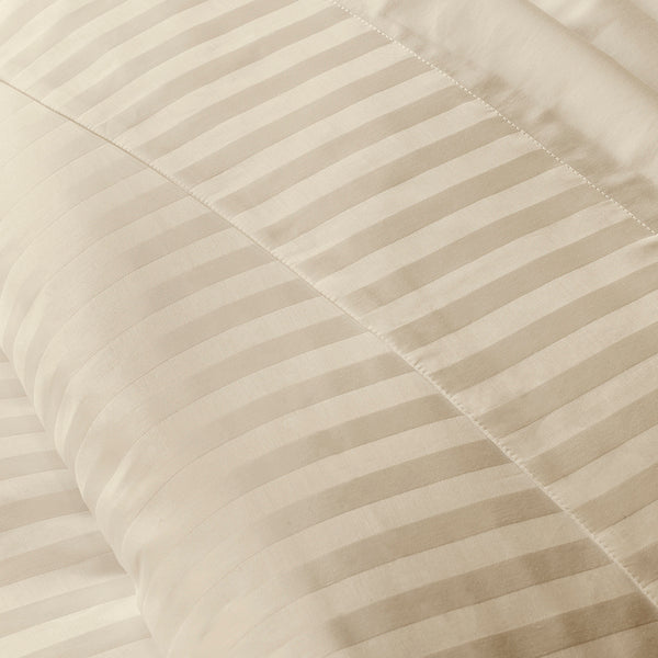 Satin Uni Jacquard - Drap Plat - Grège