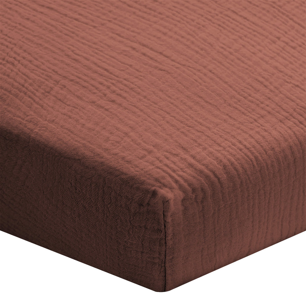 Drap housse gaze de coton - 4 coloris au choix