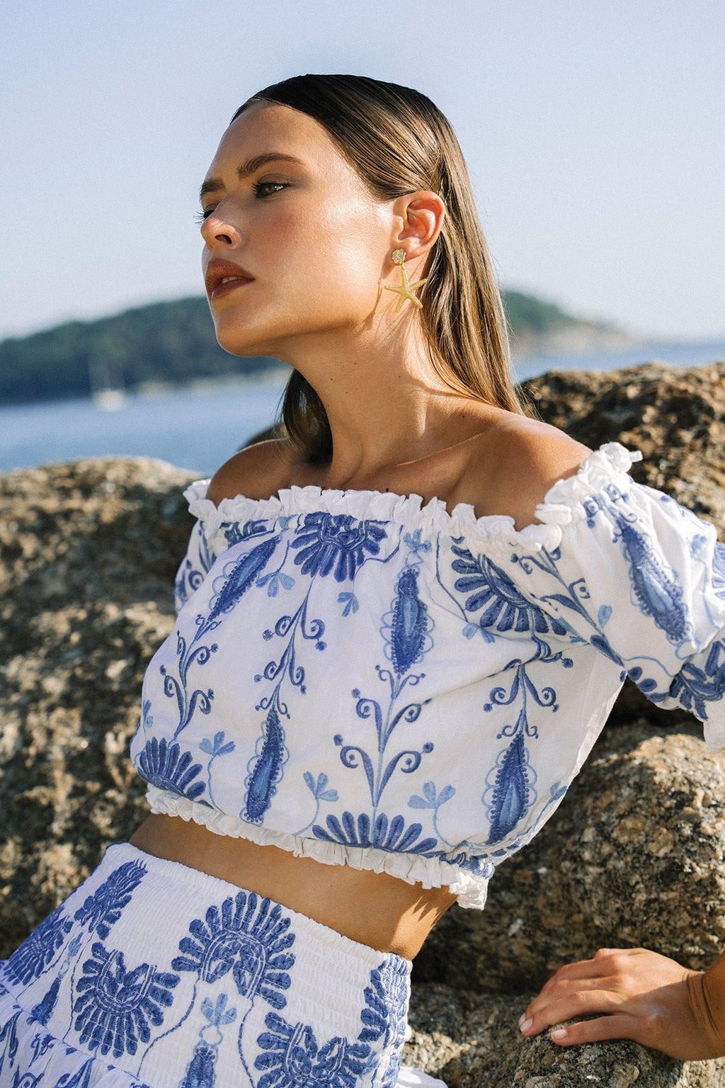 Jenna Top - Blue Embroidery