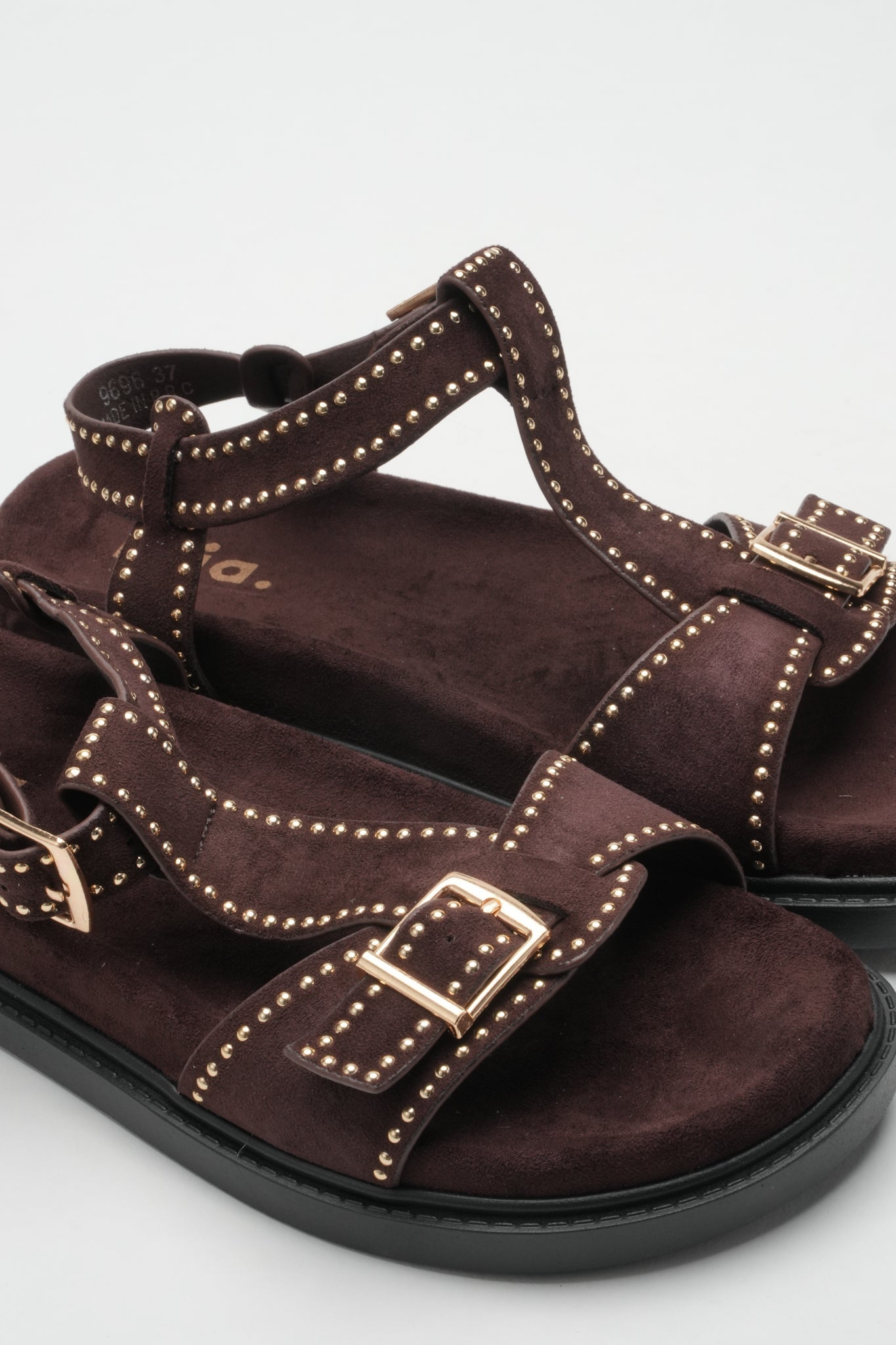 Sandales Cloutées Naomi - Chocolat