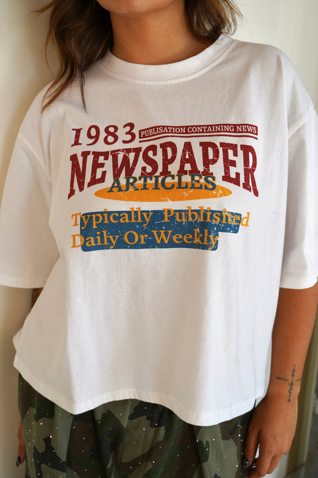 T-Shirt Newspaper Weiß