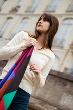 Pull V Cintre Fentes Poignets - Naturel - Femme