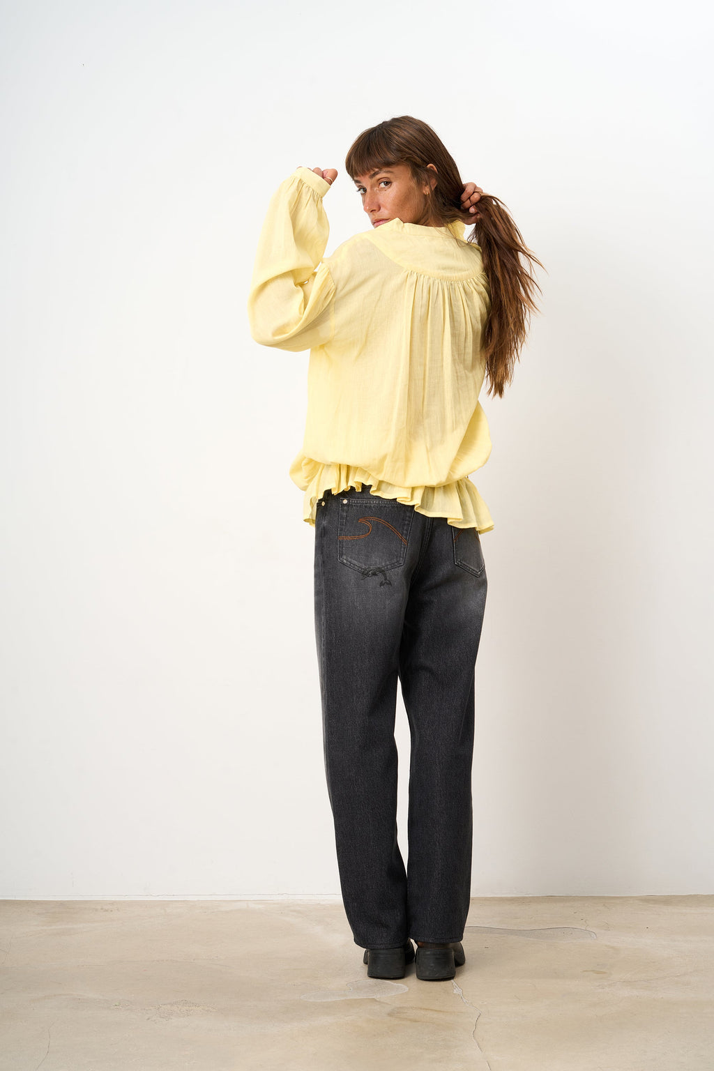 Mini Robe/Chemise Puff Yellow